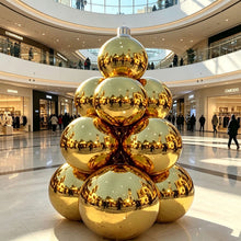 Load image into Gallery viewer, Inflatable Chrome Mirror Ball Set: 4-Layer Christmas Tree Decor