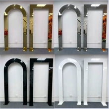 Load image into Gallery viewer, silver wedding arch backdrop event styling