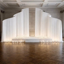 Load image into Gallery viewer, white themed wedding backdrop decor
