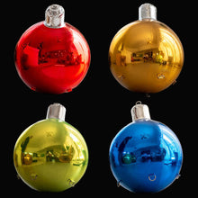 Load image into Gallery viewer, Inflatable chrome mirror ball Christmas ornament in reflective silver finish for holiday event decoration