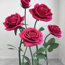 Load image into Gallery viewer, hot pink Giant paper Rose Flower Set Wedding & Event Décor