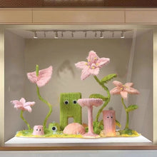 Load image into Gallery viewer, Giant fluffy paper flower arrangement with premium sunflowers for window display, apparel show, wedding and event decor
