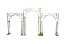 Load image into Gallery viewer, Gold metal arch wedding backdrop premium event stand for ceremony decoration