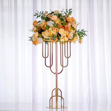 Load image into Gallery viewer, Gold Metal Flower Stand Centerpiece fall Wedding Event floral design