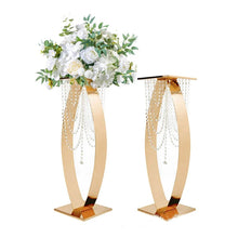 Load image into Gallery viewer, Gold Metal Table Centerpiece Stand - Wedding Event Decoration