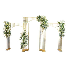 Load image into Gallery viewer, Gold Stainless Steel Wedding Arch flower Backdrop Stand