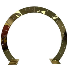 Load image into Gallery viewer, Gold round wedding arch with star and moon carving