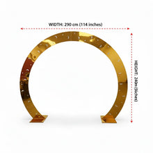 Load image into Gallery viewer, Gold round wedding arch with star and moon carving party decor