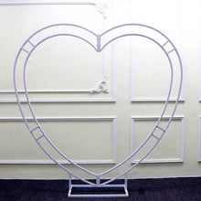 Load image into Gallery viewer, White heart-shaped wedding arch backdrop stand
