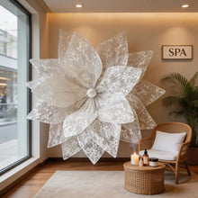 Load image into Gallery viewer, Oversized white lace flower decor retail window display decoration