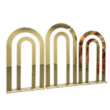 Load image into Gallery viewer, Gold metal wedding arch backdrop 79x63 inches for ceremony and events