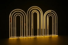 Load image into Gallery viewer, Gold metal wedding arch backdrop 79x63 inches for ceremony and events lighting