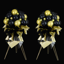 Load image into Gallery viewer, DIY disco ball black and gold balloon stand bouquet for party decoration