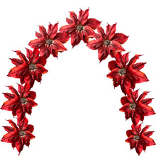 Load image into Gallery viewer, Giant poinsettia flower arch for Christmas storefront and event decoration
