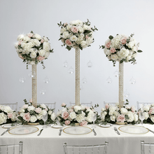 Load image into Gallery viewer, Crystal flower centerpieces for wedding events set of 3