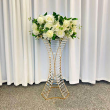 Load image into Gallery viewer, Flower Crystal Metal Table Centerpiece Stand for indoor weddings