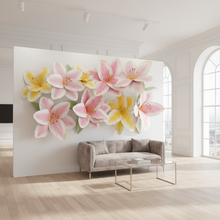 Load image into Gallery viewer, Large colorful flower wall backdrop set - premium spring decoration for weddings, parties and photo booth