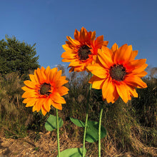 Load image into Gallery viewer, Giant paper sunflower outdoor decoration - reusable fall wedding backdrop