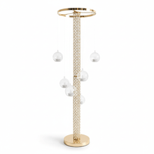 Load image into Gallery viewer, Gold crystal flower centerpiece for wedding events with elegant design and sparkling details