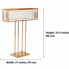 Load image into Gallery viewer, Gold crystal metal table centerpiece