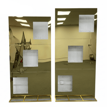 Load image into Gallery viewer, Gold metal arch wedding backdrop stand for reception and event decor