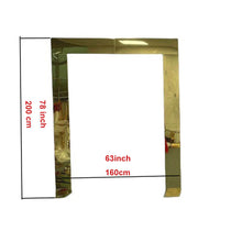 Load image into Gallery viewer, Gold wedding arch backdrop stand - durable metal frame for ceremony and photo displays