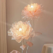 Load image into Gallery viewer, 5ft Giant Organza Flower Floor Lamp with LED lighting for retail display and interior decoration