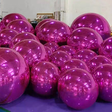 Load image into Gallery viewer, Hot pink 3ft chrome inflatable ball for party and event decoration