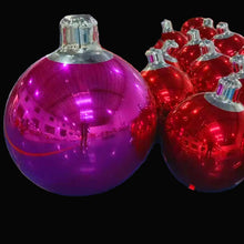Load image into Gallery viewer, Hot pink inflatable mirror ball ornament decoration with chrome reflective finish for Christmas events