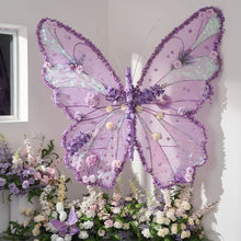 Load image into Gallery viewer, Purple Butterfly Backdrop 5FT - Premium Metal Free-Standing Event Decor for Weddings, Birthdays & Luxury Parties