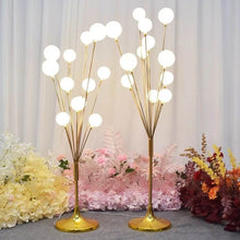 Load image into Gallery viewer, Gold LED light ball table centerpiece for wedding aisle and event decoration