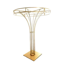 Load image into Gallery viewer, 79 inch gold wedding centerpiece stand - elegant tall decorative metal stand for events and parties