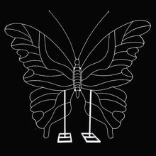 Load image into Gallery viewer, 5ft metal butterfly backdrop for wedding ceremony - handcrafted iron butterfly decoration with elegant design