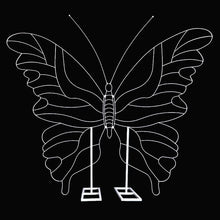 Load image into Gallery viewer, 5ft metal butterfly backdrop for wedding ceremony - handcrafted iron butterfly decoration with elegant design