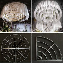 Load image into Gallery viewer, 78 inch silver metal ring for wedding ceiling backdrop with suspended floral decoration