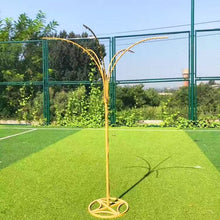 Load image into Gallery viewer, 7ft metal stand with beaded curtain wedding centerpiece in white or gold finish