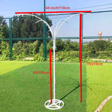 Load image into Gallery viewer, 7ft gold metal stand with beaded curtain for party decorations and event centerpieces