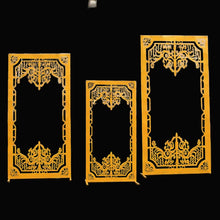 Load image into Gallery viewer, Traditional white metal ceremony backdrop frame with ornate details for wedding photo displays