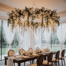 Load image into Gallery viewer, Flower ring ceiling decoration for anniversary dinner