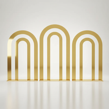Load image into Gallery viewer, Luxury gold metal event arch 79 inch height wedding ceremony backdrop