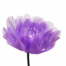 Load image into Gallery viewer, Purple organza flower arrangement with lightened background