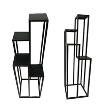Load image into Gallery viewer, Black 3ft tall metal candle holders as elegant wedding and party table centerpiece decorations