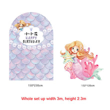 Load image into Gallery viewer, Party backdrop cutout for mermaid theme birthday