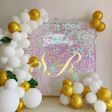 Load image into Gallery viewer, Glittery shimmer wall backdrop for a special event