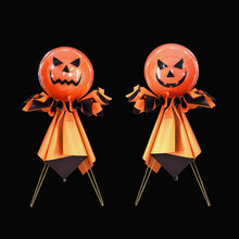 Load image into Gallery viewer, DIY Halloween balloon stand bouquet decoration with orange and black balloons for party setup