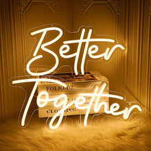 Load image into Gallery viewer, Customizable Better Together LED neon sign in white for wedding decor