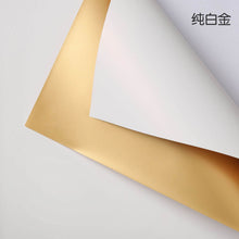 Load image into Gallery viewer, White and gold waterproof flower wrapping paper for wedding and party balloon bouquets