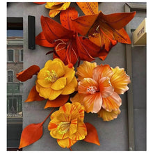 Load image into Gallery viewer, Hand-painted giant EVA flower wall art installation for retail store decoration