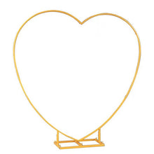 Load image into Gallery viewer, Gold heart-shaped wedding arch backdrop for elegant event decor and photo backdrop