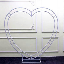 Load image into Gallery viewer, Premium 6.7ft heart-shaped metal wedding arch backdrop in white or gold finish